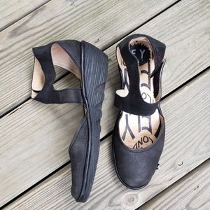 Fly London leather wedges